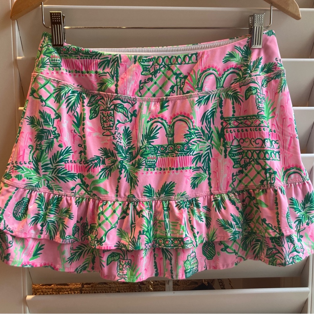 Lilly Pulitzer Luxletic Skirt w/shorts Fern  Skort Mandevilla Always Worth it